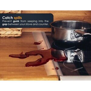 Linda’s Essentials Silicone Stove Gap Covers (2 Pack), Heat Resistant Oven Gap